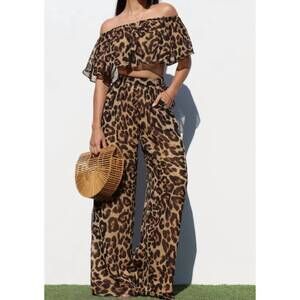 NEW DRESS DAY savannah chic leopard set in brown